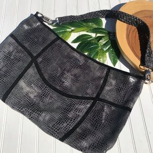 Charlie Lapson Large Embossed Leather Sling Bag